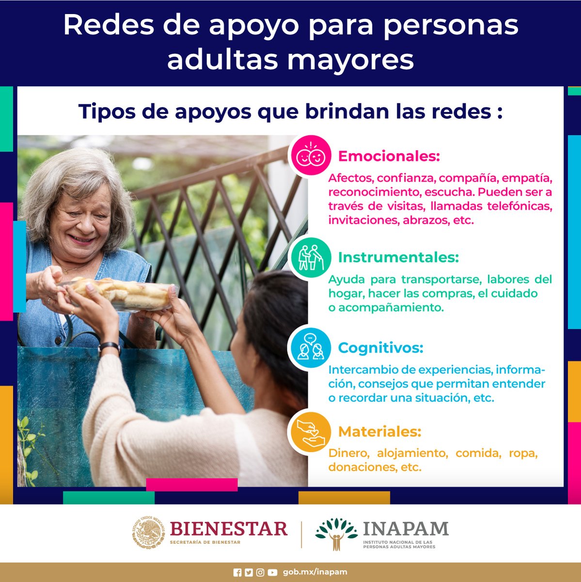 INAPAM's tweet photo. Las #RedesDeApoyo permiten a las #PersonasAdultasMayores tener un sentido de pertenencia y sentirse #Integradas #Valoradas #Cuidadas y #Estimadas. #EnvejecerConBienestar
@bienestarmx
@SSalud_mx
@SSaludCdMx
@Tu_IMSS
@ISSSTE_mx
@INGER_mx https://t.co/M3bEU1VUGg
