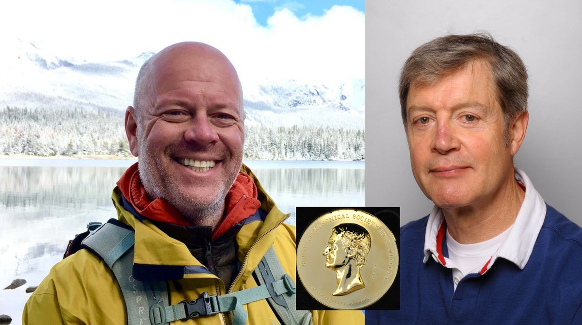 RoyalAstroSoc's tweet photo. 📣 AWARDS ANNOUNCEMENT 📣

This year’s @RoyalAstroSoc Gold Medal, the Society’s highest honour, has been awarded to Professors John-Michael Kendall and Gilles Chabrier 🥇

They follow in the footsteps of Albert Einstein, Stephen Hawking and Edwin Hubble.

#RASawards #RAS200 https://t.co/c7ZimsUbQD