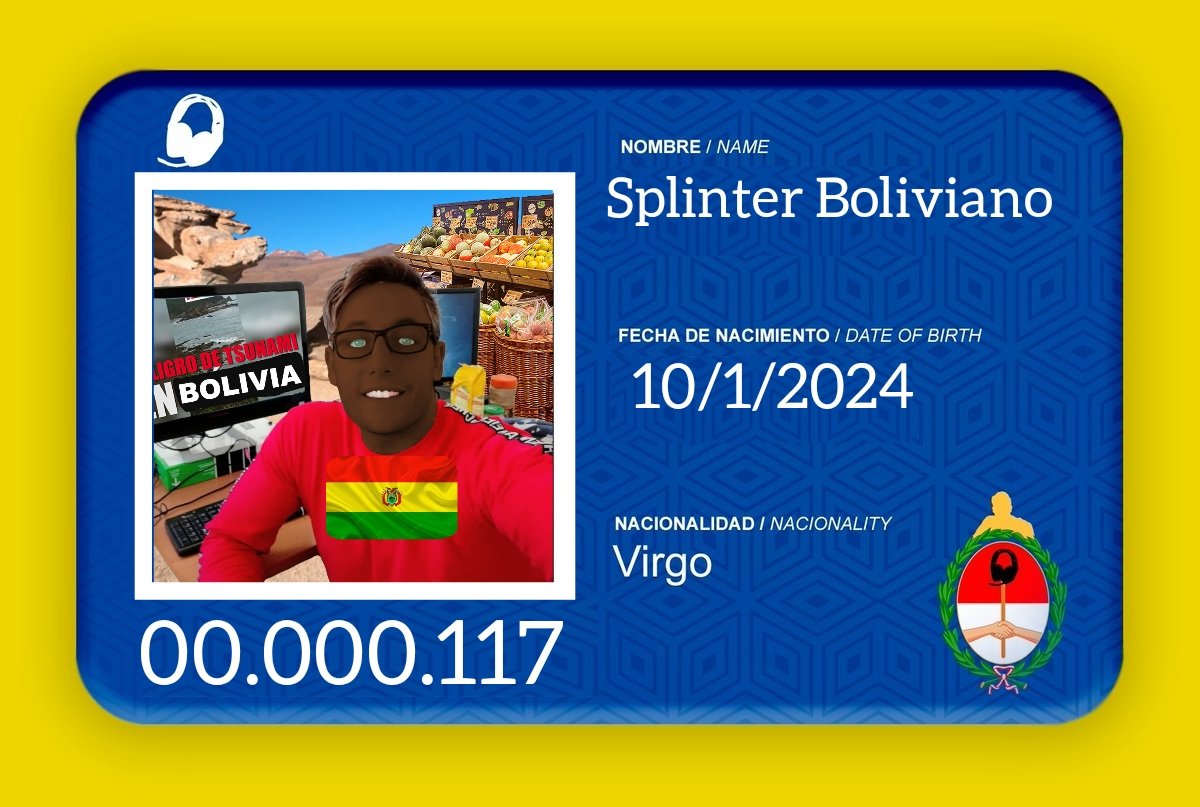 👤: Splinter Boliviano

@ : <a href="/splinterbolivi4/">Splinter Boliviano</a>

📷: <a href="/NEW__SONS/">𝐒.𝐎.𝐍.𝐒 𝐈𝐈𝐈</a>
(<a href="/GuasonSplinter/">Splinter Guason</a>)
📄: Splinter que viene desde bolivia en busca de las playas, la compra y venta de verduras e ir a alentar a la bombonera.