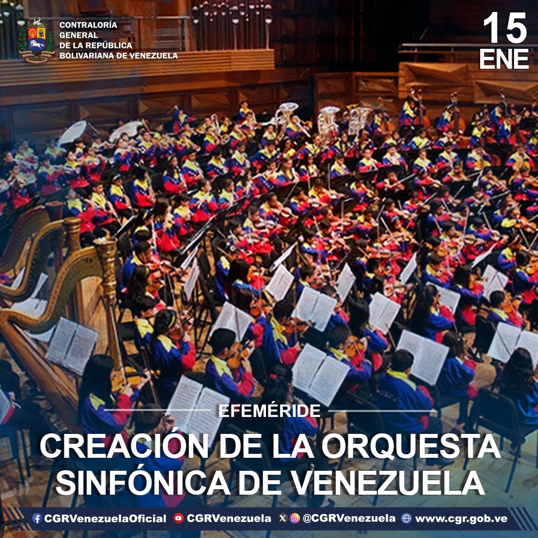 CGRVenezuela's tweet photo. #TalDíaComoHoy #15Ene | El maestro Vicente Emilio Sojo creó la Orquesta Sinfónica de Venezuela, a fin de llevar la música de una manera diferente con los fines educativos, y para formar hombres con valores, para lo que creyó que la música sería un buen instrumento. https://t.co/H7Ktr8qrmG