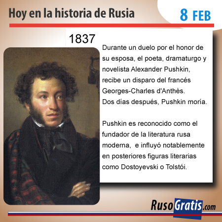 Pushking murió joven (a los 37), pero su contribución a la lengua y la literatura rusa es impresionante.