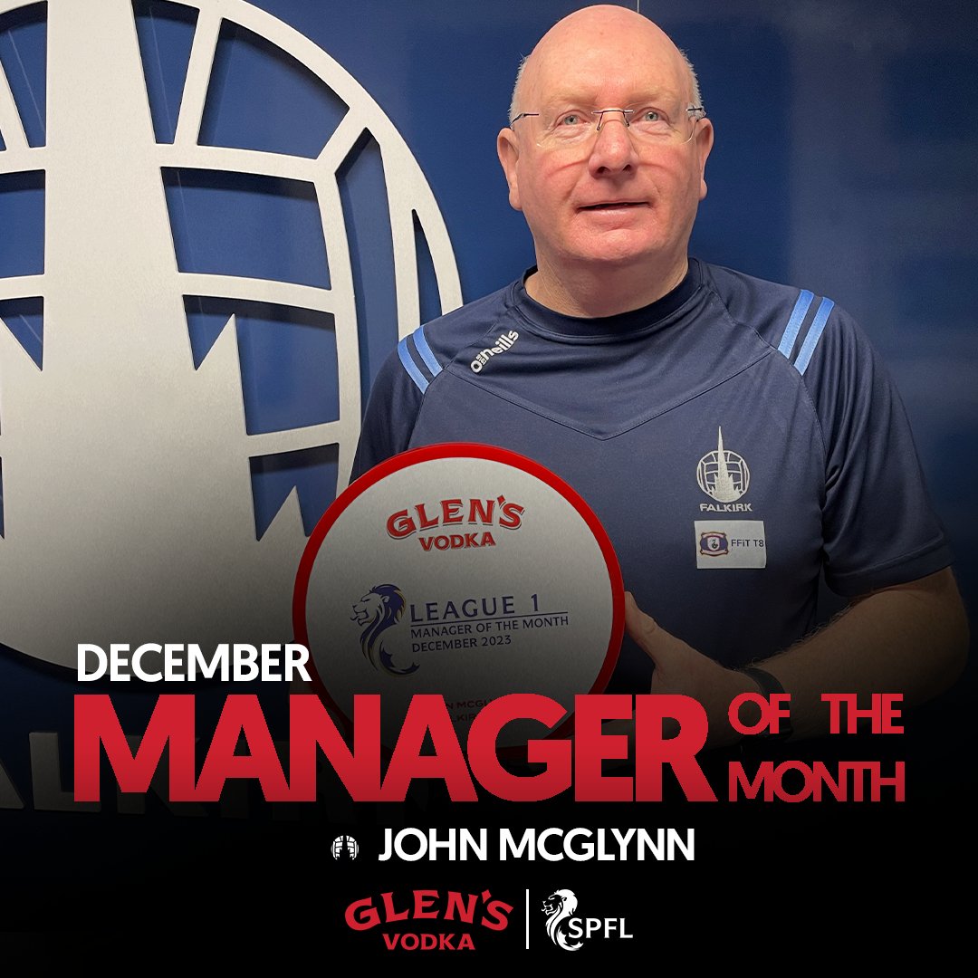 spfl's tweet photo. Congratulations to @FalkirkFC's John McGlynn, @GlensVodkaLLG League 1 Manager of the Month for December! 🏆 https://t.co/sezVtrG6fK