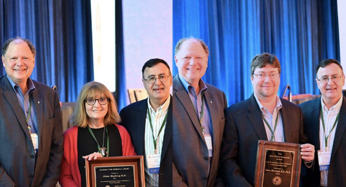 SinaiBrain's tweet photo. β¨ A HUGE CONGRATULATIONS β¨ to
@HelenMaybergMD & Dr. @JMurrough on receiving honorific awards at the 62nd annual meeting of @ACNPorg for their outstanding contributions to the study of the neural mechanisms by which drugs affect behavior. ππ Learn More https://t.co/ycQZdzGwZC https://t.co/54tVMAt5nz