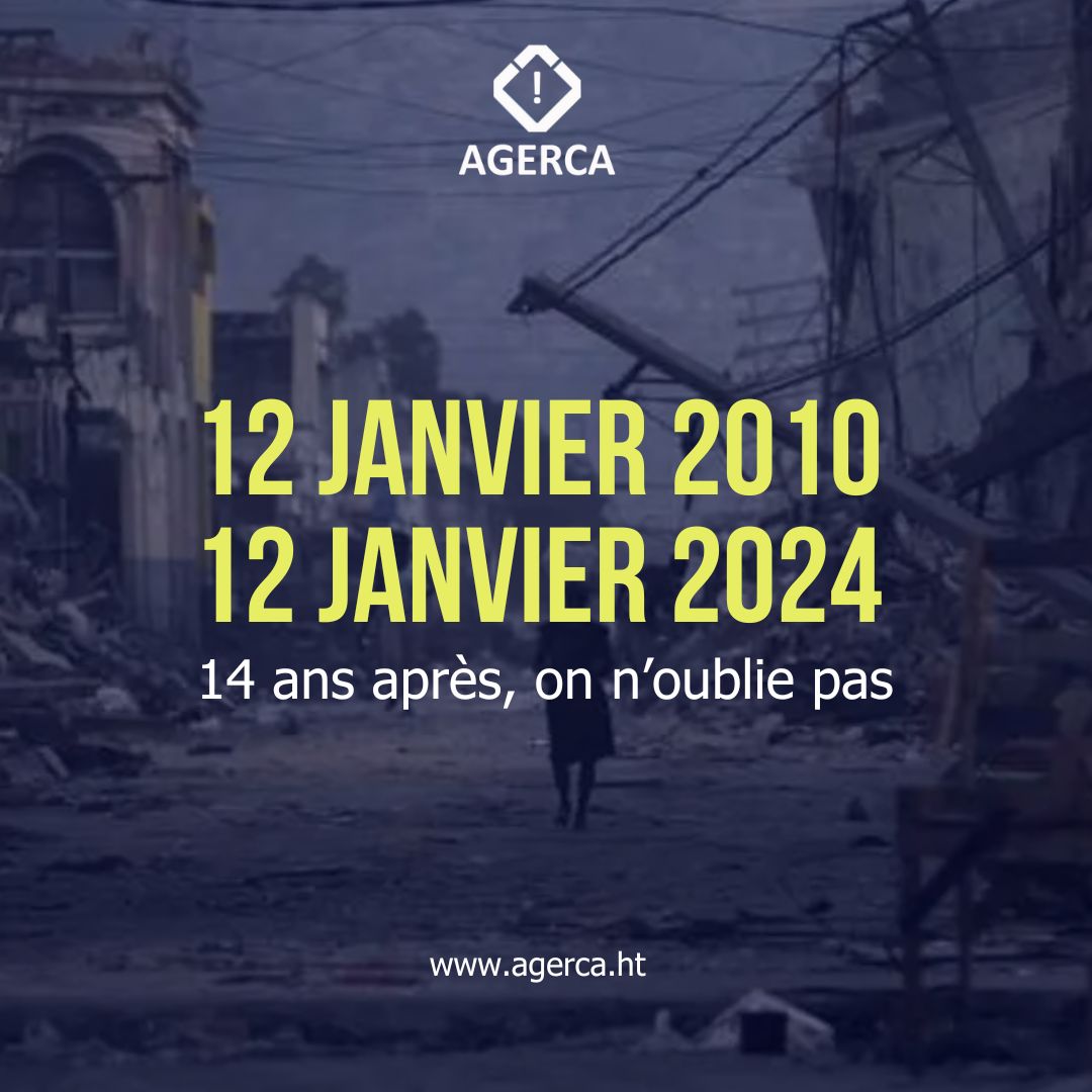 AGERCA1's tweet photo. En ce jour de mémoire, unissons nos prières 🙏 pour tous les morts ⚰️ et victimes de cette journée tragique.
#12Janvier2010 #Haiti #Commemoration #AGERCA #TremblementDeTerre #GoudouGoudou #Seisme https://t.co/SPGqtojg7A