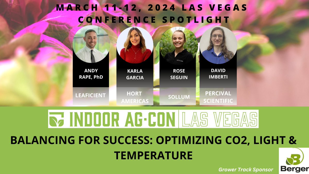 Join our experts at #IndoorAgCon2024 from Leaficient, @HortAmericas, @SollumTech & @PercivalSci as they look at interplay between CO2 enrichment, light intensity, temp control & how to balance all to unlock the full potential of your grow. Learn more! ow.ly/xXOv50QqjwO