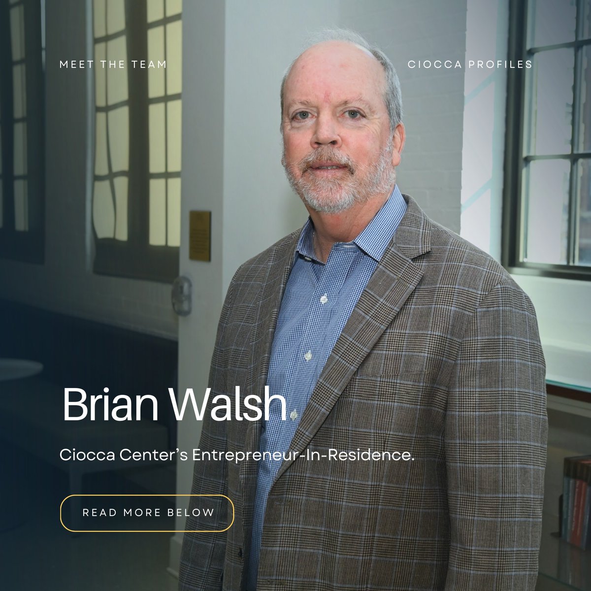 CioccaCenter's tweet photo. Meet Prof. W. Brian Walsh, Entrepreneur-In-Residence and Director of VentureLab, our business incubator for students and alumni. Got a business idea? Reach out.

.
.
.
🏷️ #CioccaCenter #MeettheTeam #BrianWalsh #VentureLAb #catholicualumni https://t.co/laiJpZLQVo