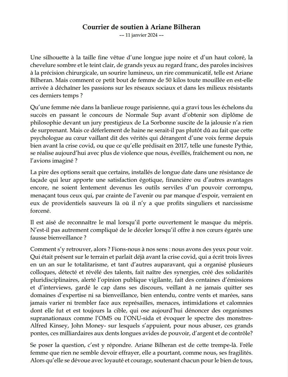 EPLibertes's tweet photo. Certain(e)s ont voulu l'atteindre! @ArianeBilheran 
Nous sommes beaucoup plus nombreux à la soutenir.

"Personne ne s'appelle lui-même poète, philosophe ou artiste sans quelque inconvenance et force impudeur."
Nicolas Gómez Dávila https://t.co/60k7YO7Ji5