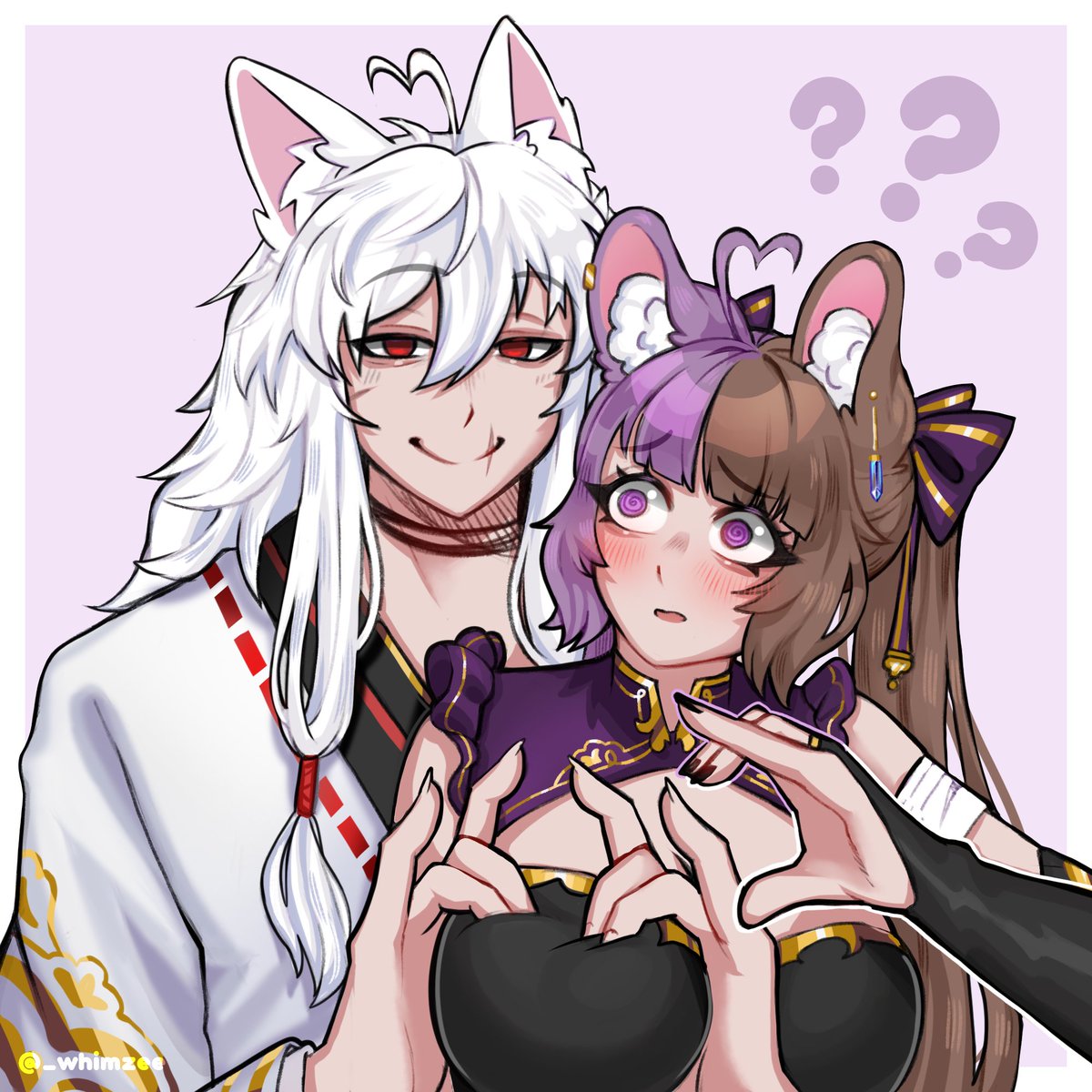 Aerychii's tweet photo. Wha-??? 
This was supposed to be a cute photo op! 

🎨/@_Whimzee
#aerychuart #Vtuber #Vtubers https://t.co/6EvJTGXQhH
