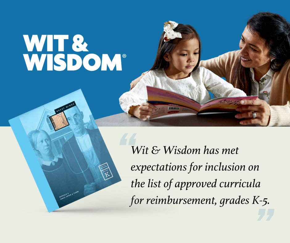 GreatMindsEd's tweet photo. Exciting News for Educators in Minnesota! We are pleased to announce that @WitWisdomELA has made it on the list of approved curricula for reimbursement in MN, as per the READ Act criteria. Standing out as one of only two approved knowledge-building curricula. @MnDeptEd #ReadAct https://t.co/JUbcTtd0fy