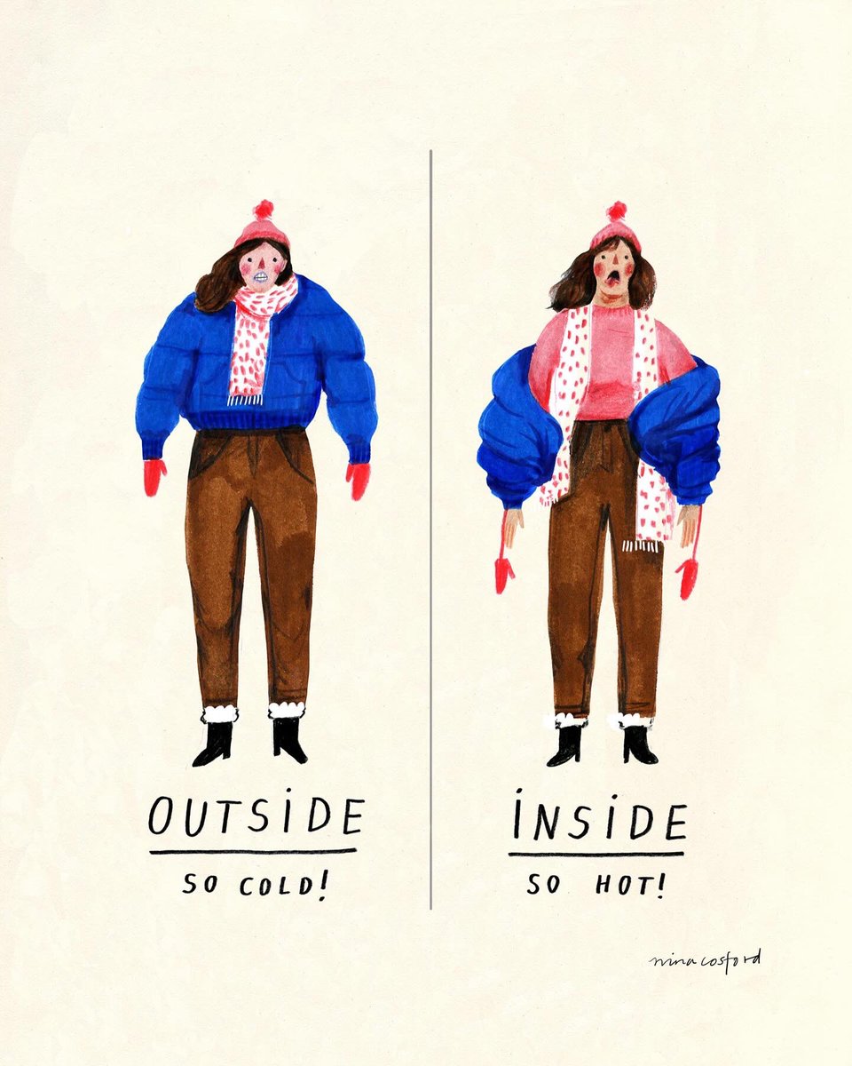 Winter: the season of confusing temperatures ❄️🔥❄️
#ninacosford #winter #illustration #ootd #wiwt