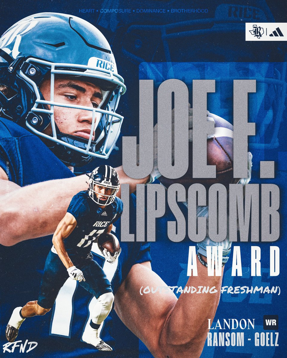 Joe F. Lipscomb Award,  to the team’s most outstanding freshman.

Landon Ransom Goelz

#GoOwls x #RFND