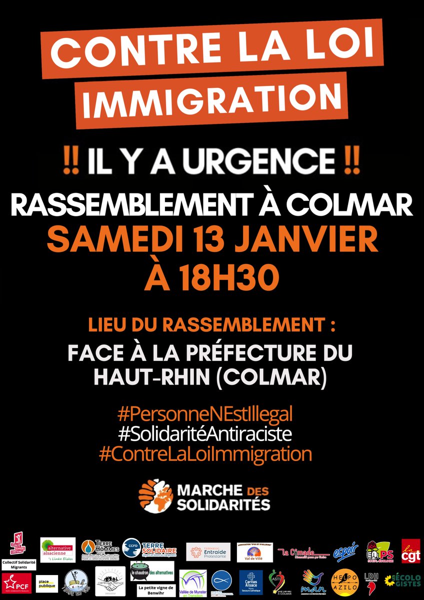 PCFMulhouse's tweet photo. 📢Et à Mulhouse RDV ce Dimanche 14/01 à 14H30 Place des victoires #Mulhouse #M2A
#Contrelaloiimmigration #loiimmigation #Darmanin https://t.co/uaBY11A8Nd