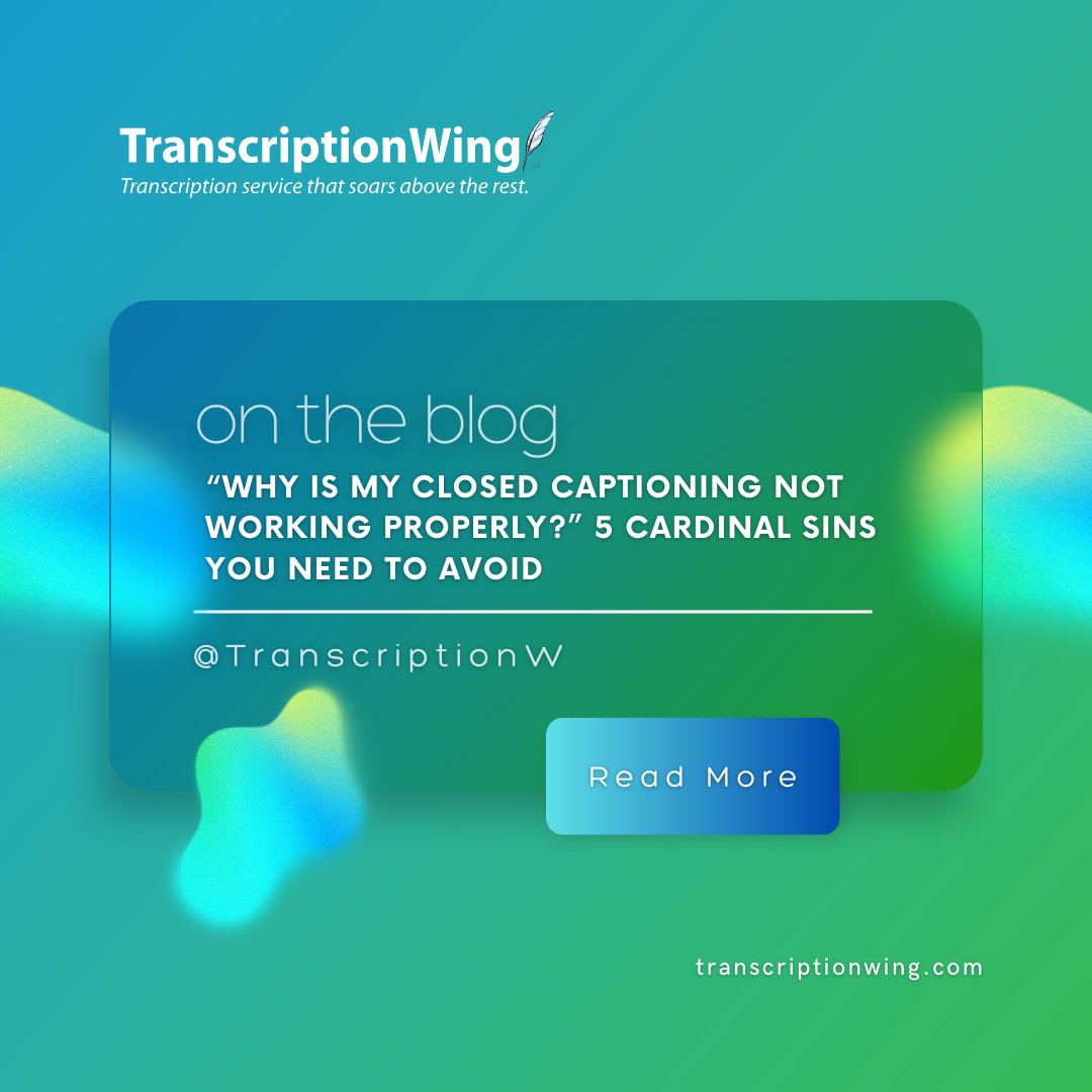 Closed captioning is crucial in video content creation. Accurate captioning is key, and if you're experiencing errors, you may have committed one of these 5 cardinal sins or common mistakes of captioning: bit.ly/3RUOJBd