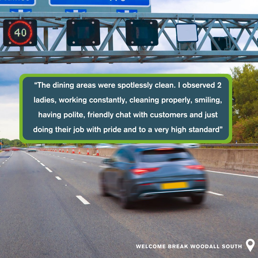 welcomebreak's tweet photo. We pride ourselves on having clean pit stop areas for you, our customers, during your Welcome Breaks from the road๐
Hereโs what one of our customerโs had to say about their most recent visit to Welcome Break Woodall!:
#WelcomeBreak https://t.co/jC43pJ8TnR
