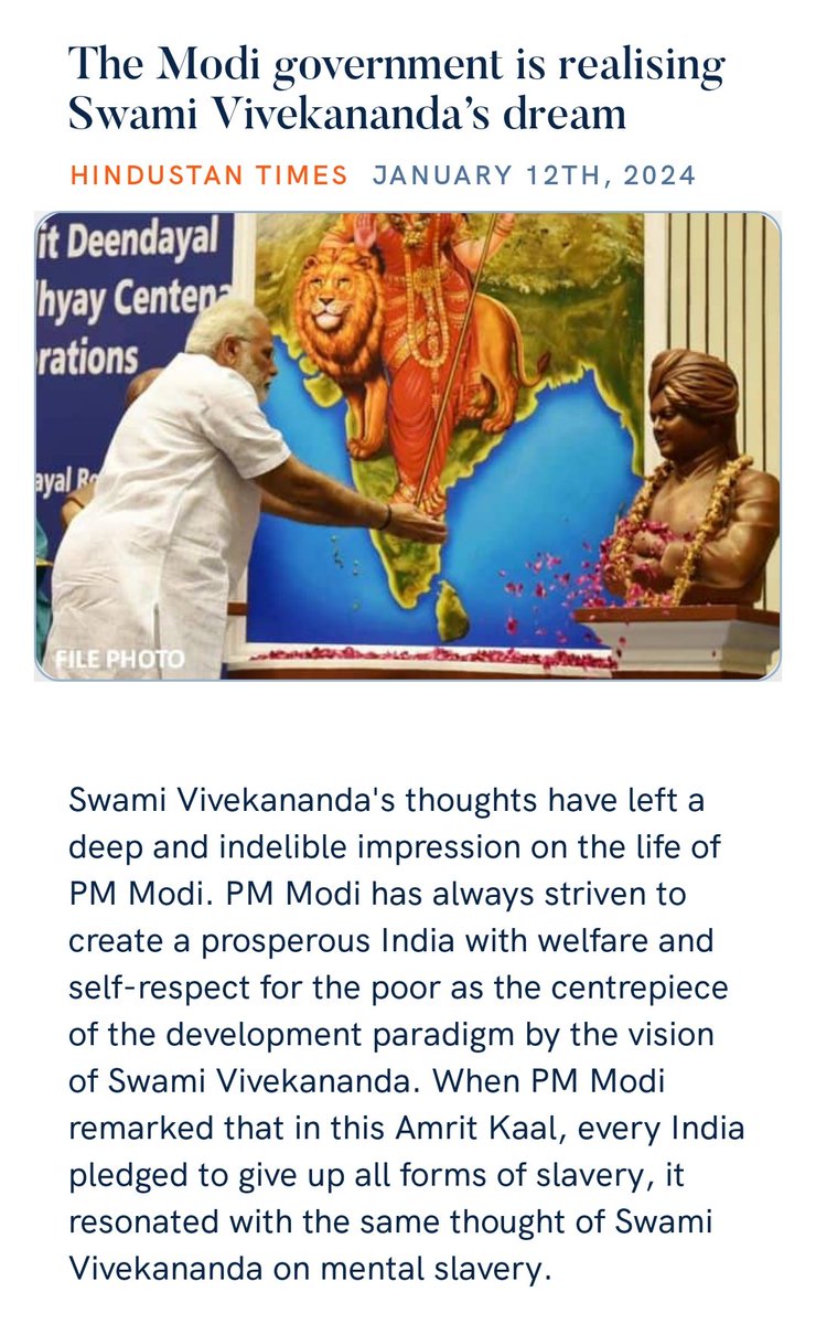 RomeyoDas's tweet photo. The Modi government is realising Swami Vivekananda’s dream 
https://t.co/fHzQniR0UK https://t.co/WfYHppa6kV