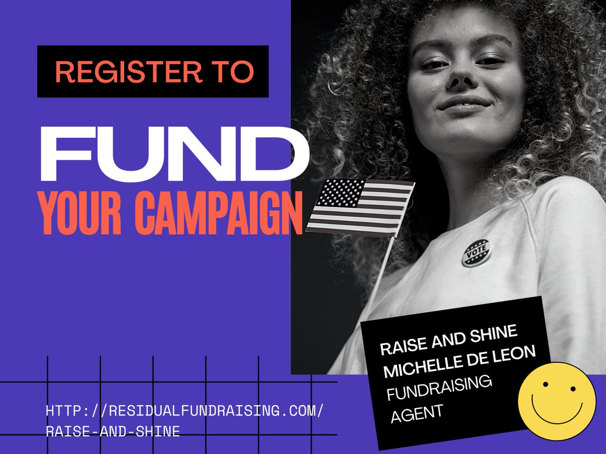 Running a political campaign costs money. A lot of money.  Set up a FREE fundraiser so you can focus on the issues and not the funds 🤝🏾
residualfundraising.com/raise-and-shine 
#runningforoffice #campaignfunds
