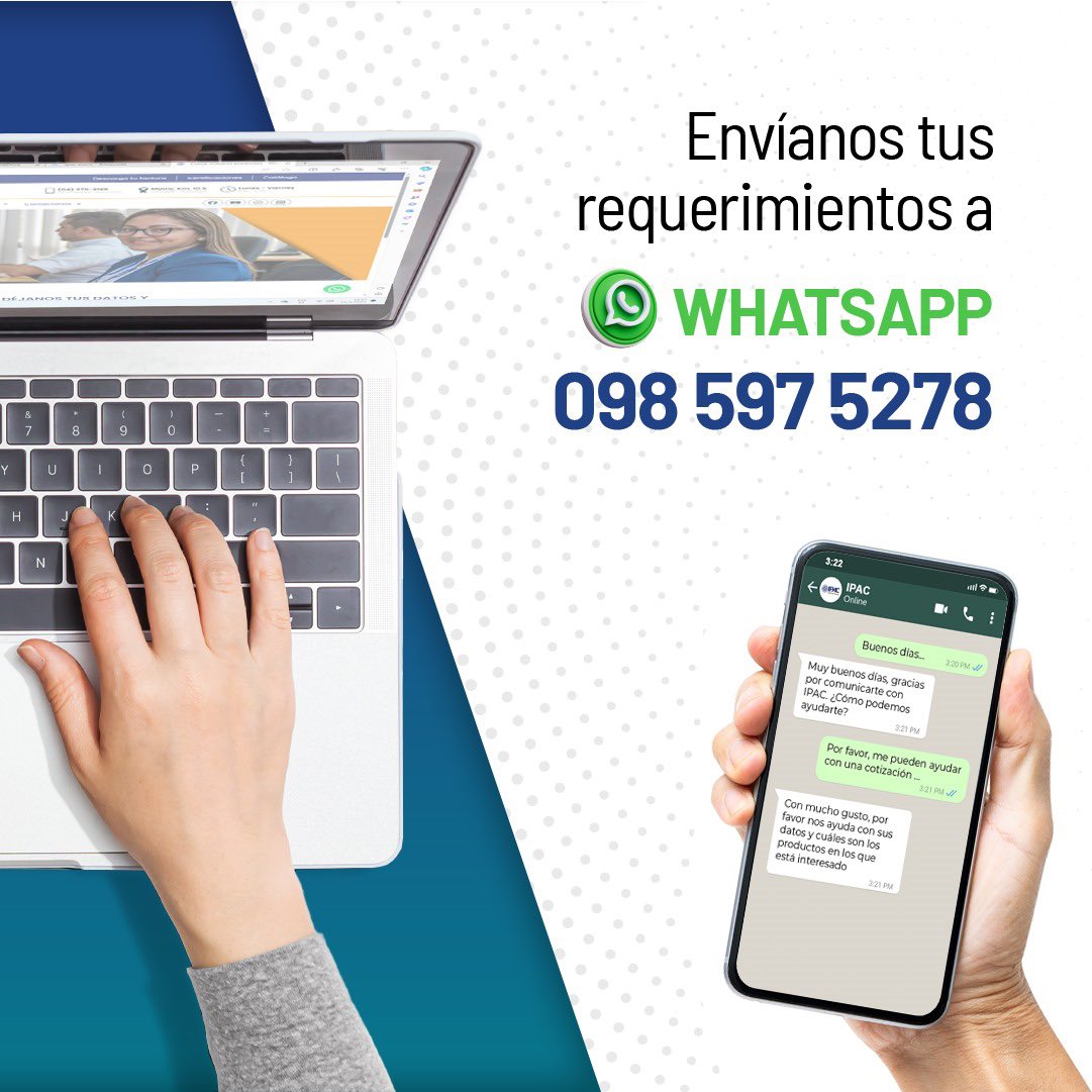 IpacAcero's tweet photo. Realiza tus consultas y requerimientos sin salir de casa 📲 Estamos a un clic de distancia. 
.
.
.
#IPAC #DITH #porloscaminosdelacero #desde1972 #canalesdigitales https://t.co/9W8vC4QSCx