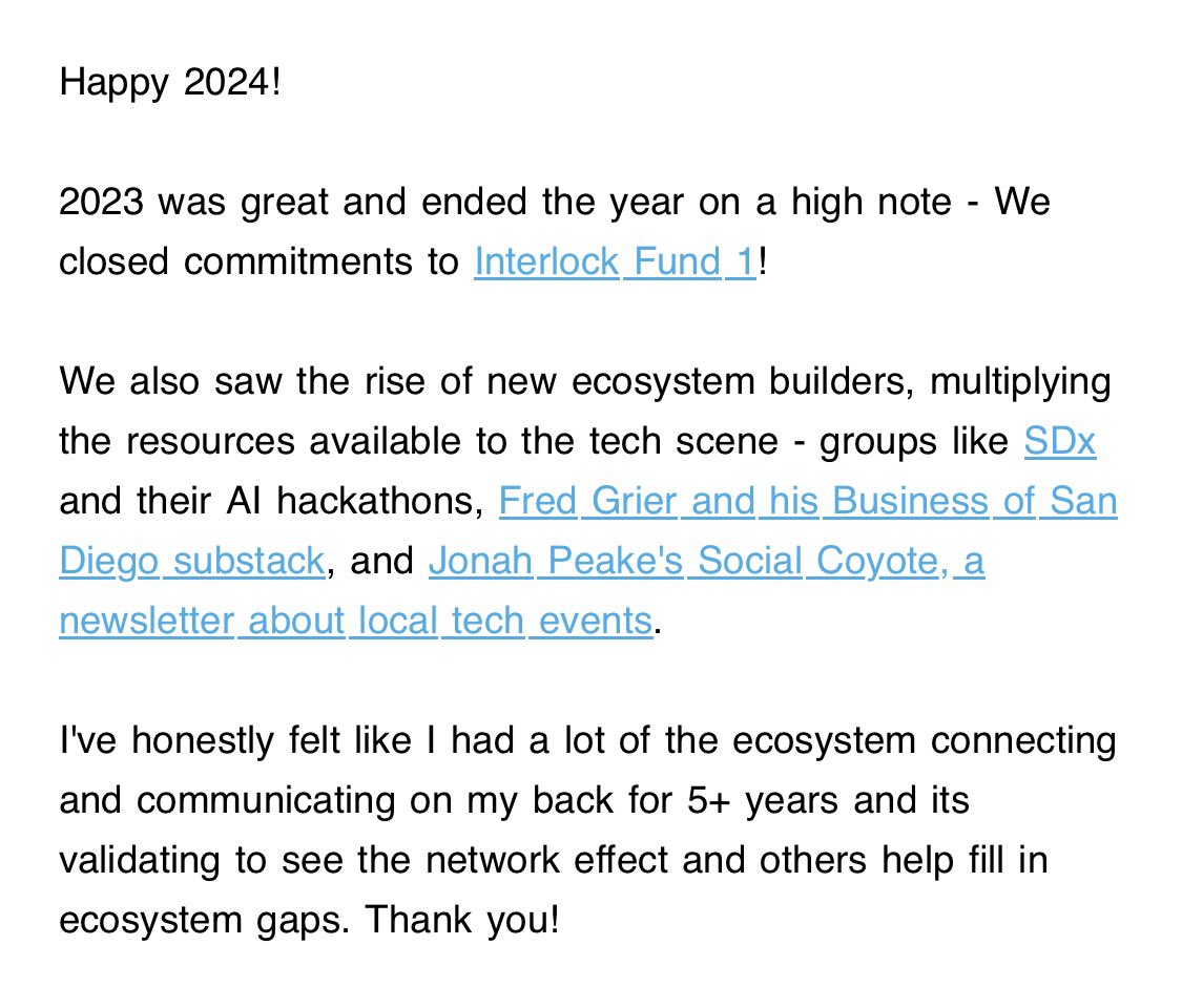 Thanks for the shout out @NealBloom @freshbrewedtech. San Diego is lucky to have you. Excited to jam on AI deals with @InterlockCap Fund 1!