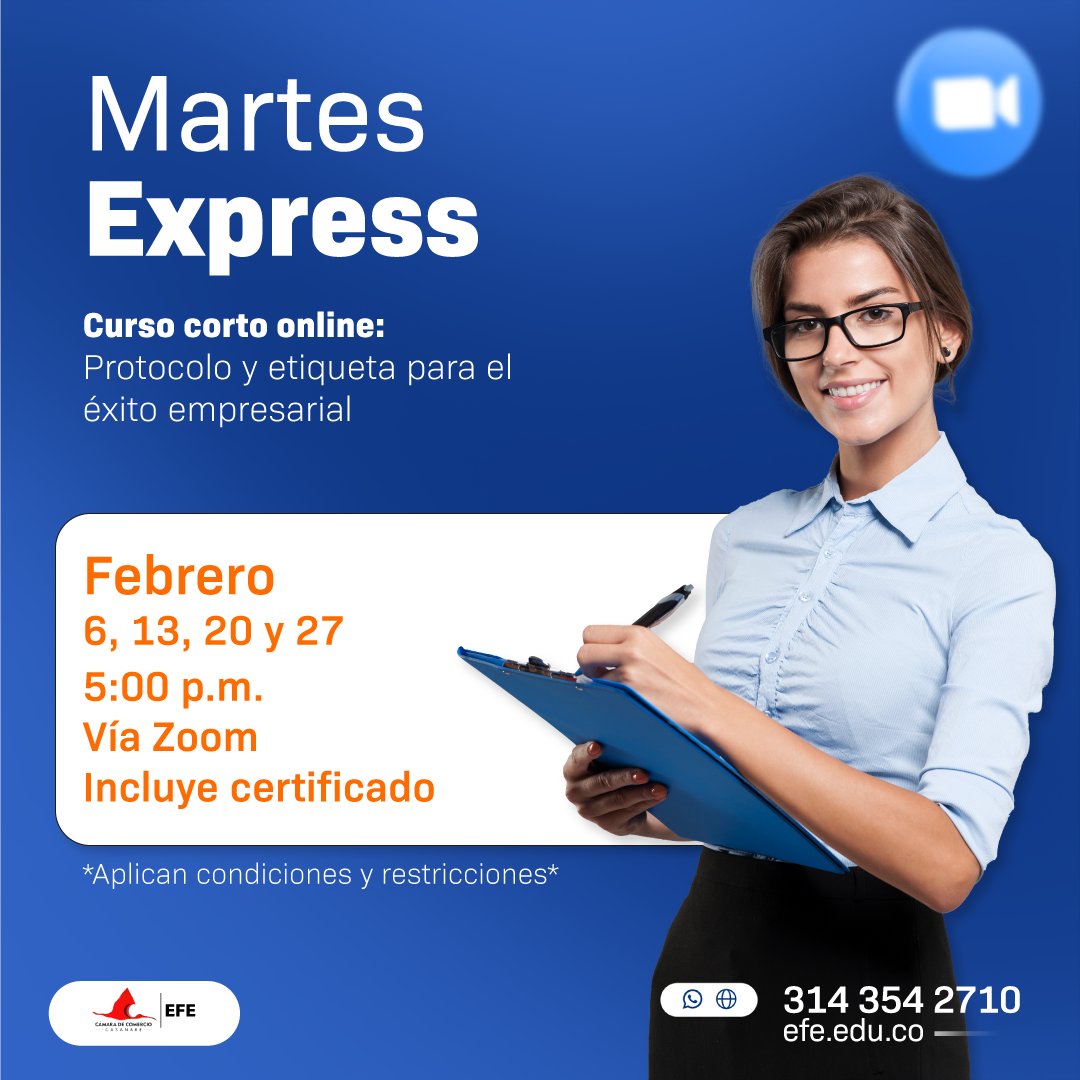 somoslaefe's tweet photo. #cursosgratuitos
Capacítate con #MartesExpress
Separa tu cupo ahora: https://t.co/QcoMux2AwA
#SomosEFE #aprendizaje #negocios #ventas #relacionamiento https://t.co/nB5ZcVmk9H