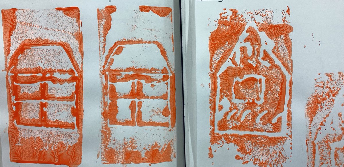 StPhilipsY5C's tweet photo. In art this week, we used our previous sketches to create prints. #teamstphilips @StPhilipCEAP https://t.co/ZW6IYca58h