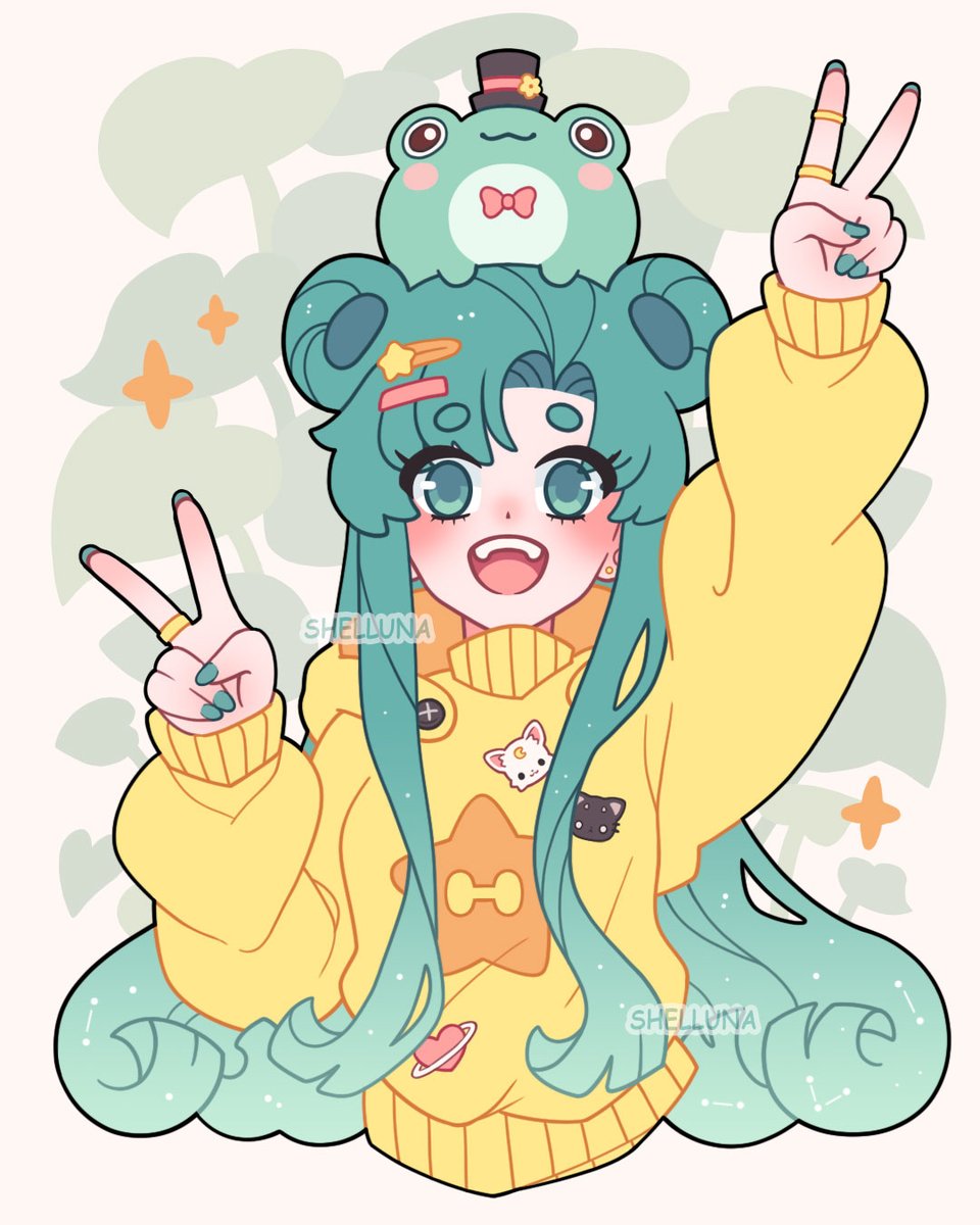 Shelluna_'s tweet image. #dtiys for (@)autumnae(.)art for reaching over 10k followers on Instagram! Yayy congrats on reaching your milestone! I had so much fun drawing this! ☺️

#drawthisinyourstyle #animegirl #kawaiiart #shelluna #kawaiifrog