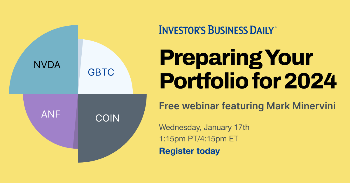 IBDinvestors's tweet image. 🚀 Join us on Jan 17th for a FREE webinar with @markminervini, two-time U.S. Investing Championship winner. Get insights on preparing your portfolio for 2024, market trends, leading stocks, and using the Minervini Trend Template in MarketSmith. 👇 ow.ly/YSCt50QqrfW