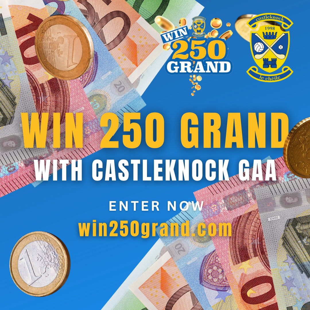 win250grand's tweet photo. From luxurious holidays to buying a new house, there are lots of things you could do with €250,000!

Fancy a chance to win a quarter of a million euro? Enter our @CastleknockGAA #Win250Grand fundraiser🎫➡ https://t.co/DNK0OaCiX0

What would you do with the cash if you won? 🤔 https://t.co/zVhKRmC3wi