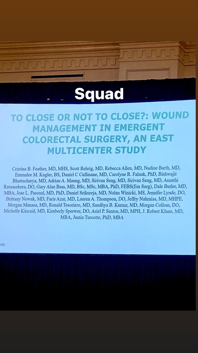 BeccaAllenMD's tweet photo. Thrilled to fly down to @EAST_TRAUMA to see our work presented! To close or not to close: that is the question. @AAMC_surgery https://t.co/0AXUV3lW1z