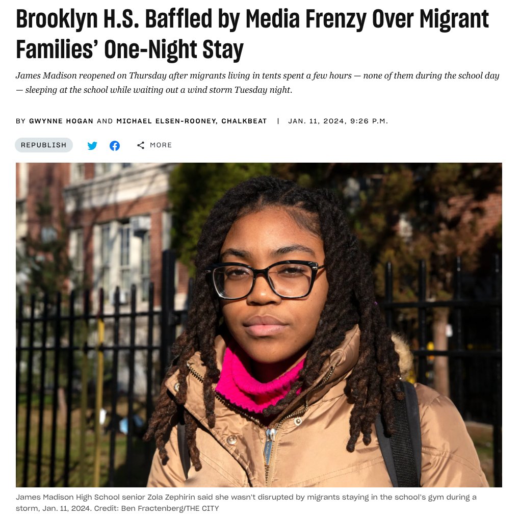 NYWFP's tweet photo. “We did remote learning for one and a half years, I don’t see why people are making such a big deal of one day,” said Spencer Katz, a 16-year-old junior. “It wasn’t sunshine and rainbows for them [migrant families] either. It wasn’t a handout, it was like basic human needs." https://t.co/WedLiHu8LZ