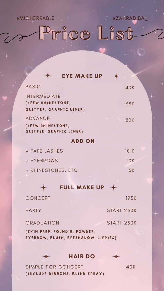 micherrable's tweet photo. 🌸— open slot jasa eye makeup by micherrable✨

📆; 13 - 14 Jan 2023
🕘; 08.00-13.00
📍; Indonesia Arena, Senayan

DM/WA for more info!🩷😆

t. wts wtb ; konser nct ; affordable ; murah #jasaeyemakeup #hairdo #NCT127_NEOCITY_THE_UNITY #NEOCITY_THE_UNITY_JAKARTA #THEUNITYINJAKARTA https://t.co/3BQiQ0L2N3