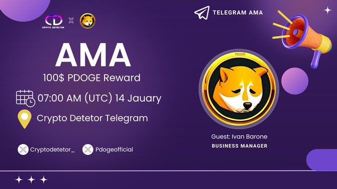 ama_tracker's tweet photo. 🎊Join AMA session from @CRYPTODETECTOR_ with @pdogeofficial!
#CRYPTODETECTOR is home for Crypto & Blockchain Enthusiast, Asian based.
#PDOGE is meme coin.
⏰Jan 14, 7 AM UTC
📌https://t.co/xGhqCgj9ml
#AmaTracker https://t.co/bNojseoD8J
