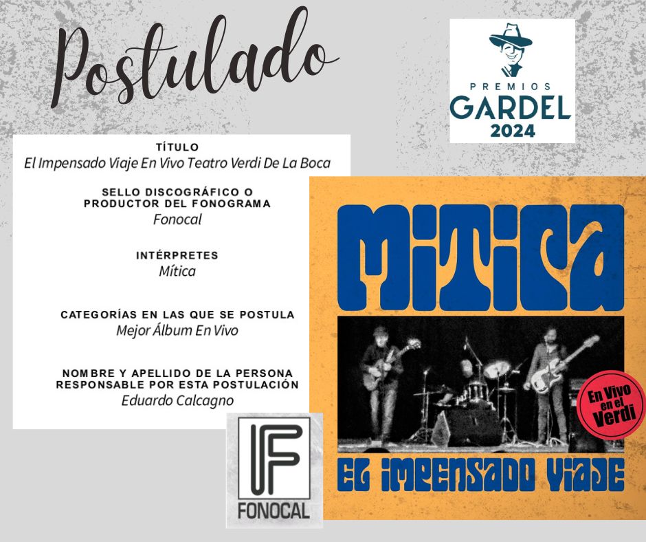 FonocalDiscos's tweet image. *Premios Carlos Gardel 2024*
MITICA #premioscarlosgardel #fonocal #postulados
