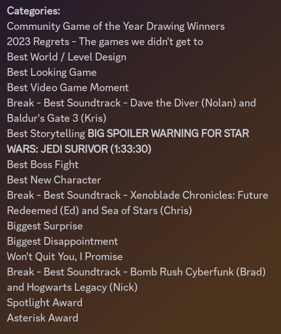 4PlayerPodcast's tweet photo. 🔊 Our 2023 Awards Show is available NOW! We covered 12 categories including Best world design, best storytelling, best moment, and more! 

🎉 Thanks for sticking with us another year and keep an eye out for our Top 10s coming soon!

 🔗 Link: https://t.co/nyLRBnvJiq https://t.co/uJw4jrX5nh