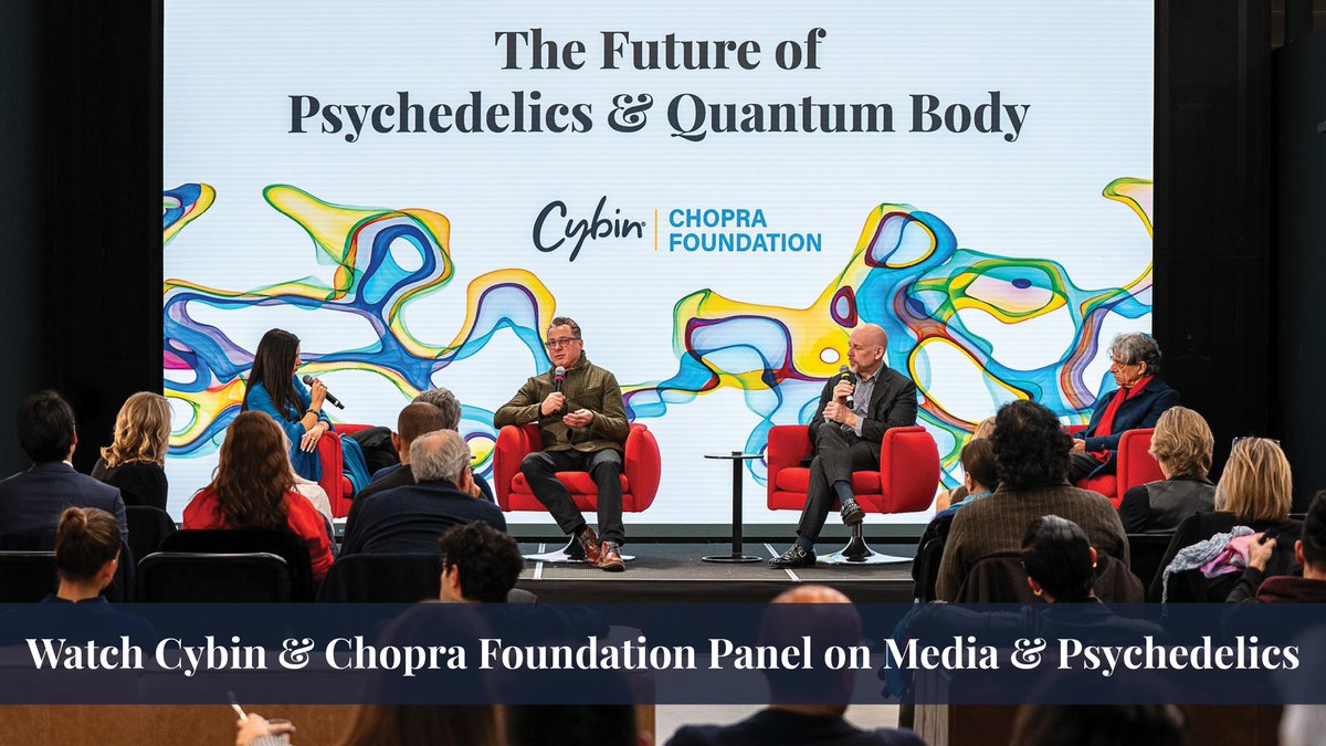 Helus_Pharma's tweet photo. #WATCH Cybin CEO @insidepharma joins @DeepakChopra, @ChopraFNDN, @scottomelianuk, and Gabriella Wright
to talk about how media shapes public awareness of psychedelics.

Watch here: https://t.co/ZS1MdD6fVI

$CYBN

#Cybin #MentalHealthInnovation #PsychedelicRevolution #MentalHealthAwareness #MediaAndMentalHealth #InnovativeTherapeutics