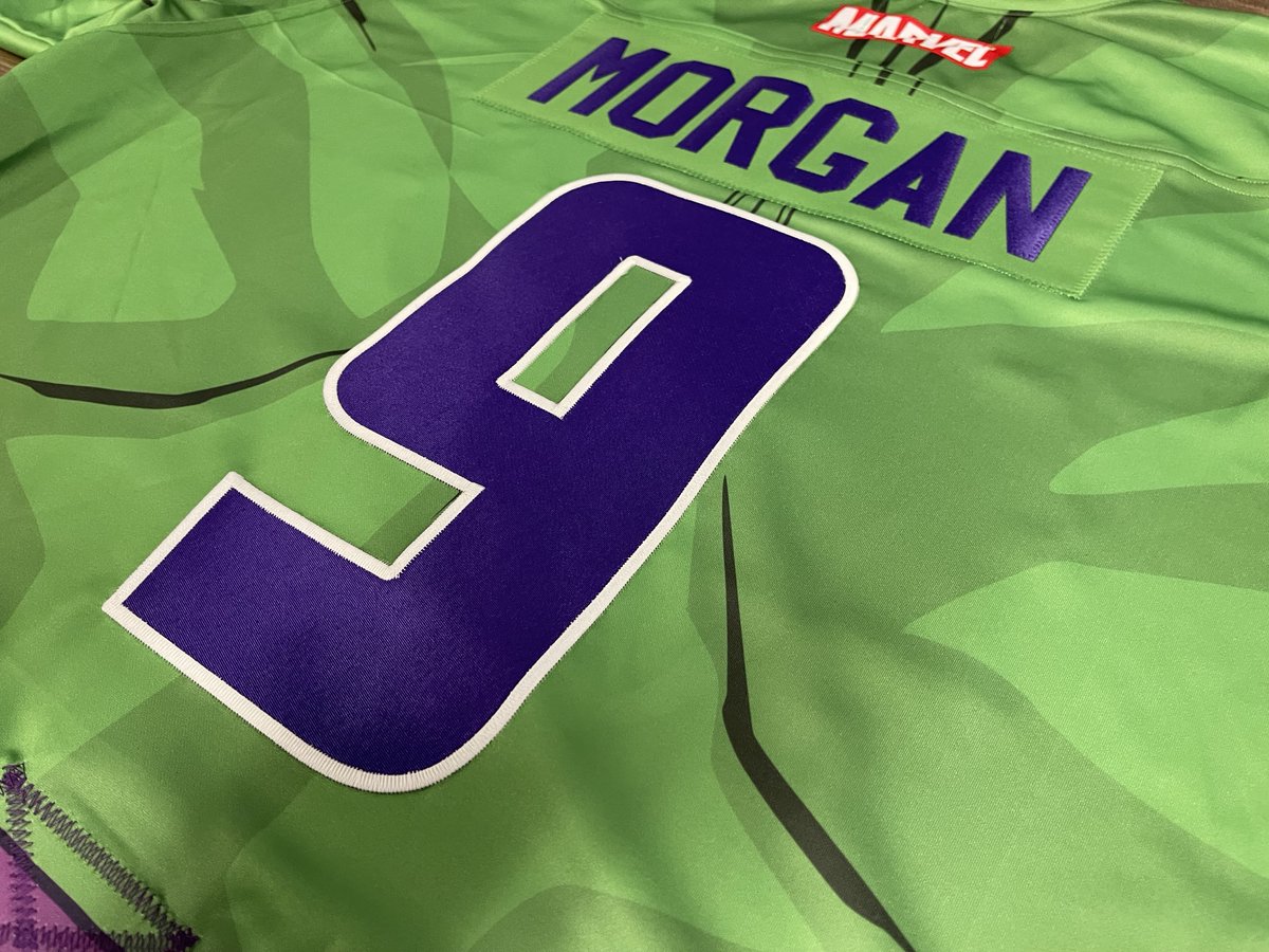 😤 SO ANGRY 😤

Here's tonight's Incredible Hulk specialty jerseys for Marvel Night, presented by <a href="/BBBSMI1/">Big Brothers Big Sisters of Southwest Michigan</a>! 

Postgame auction benefit <a href="/VAInstitute/">Van Andel Institute (VAI)</a>!

*Hockey is a winter sport, we expect the puck to drop (7 p.m.). Any inclement weather postponement updates come around that time.