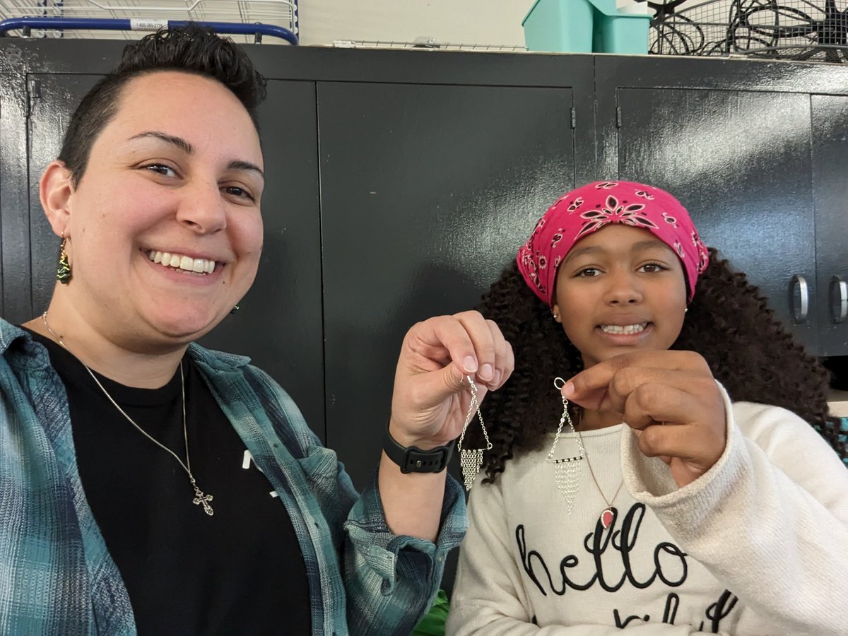 mssitesvida's tweet photo. This student used empathy gathering, along with the skills she learned in @ErinBland6 Jewelry Design Lab, to design earrings created just for me! The creativity and care our students exhibit on a daily basis blows me away! @VIDASHARKS #WeAreVIDA https://t.co/loPuXYerpX