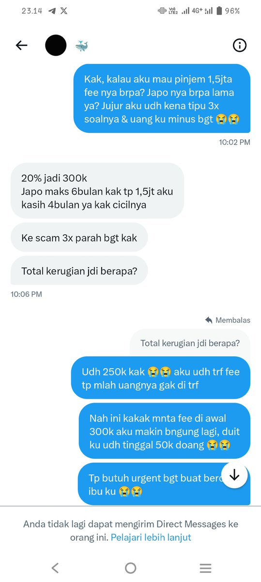 Skyciousluv_'s tweet photo. ❗SCAMMER PINPRI❗

 Aku sebenernya males buat ngespill gini, tapi segaknya ini bisa buat pelajaran yg lain buat lebih hati hati lagi 🥺
@zannakoo katanya kalau mau bantu jgn setengah setengah, ini sih namanya kalau nipu jgn setengah setengah 😥 https://t.co/2mFeSrRBLb