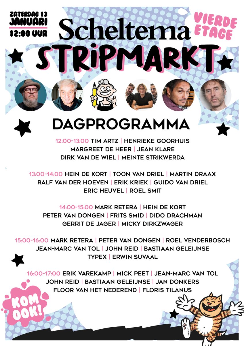 Morgen <a href="/ScheltemaBoek/">Scheltema Boekverkopers</a> Stripmarkt 2024! Vanuit Personalia zullen aanwezig zijn: Margreet de Heer, Eric Heuvel, Meinte Strikwerda en Noël Ummels. Ook zullen van StripGlossy 29A/B alle verschillende covervarianten aanwezig zijn, dus komt allen en maak je kwartet compleet! ; )