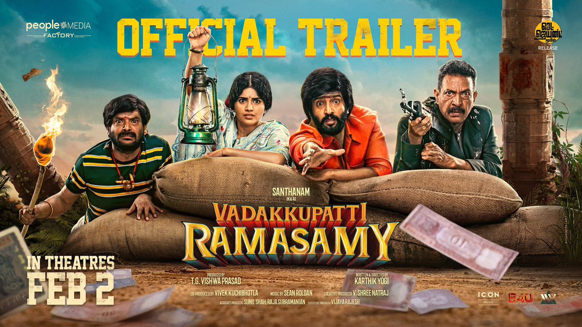 DineshKPT1's tweet photo. VADAKKUPATTI RAMASAMY Trailer out now...
https://t.co/tXZtyqp4jw

#VadakkupattiRamasamyTrailer
@iamsanthanam @karthikyogitw @akash_megha @peoplemediafcy @vishwaprasadtg @vivekkuchibotla @nuttypillai @RedGiantMovies_
 @negativespace04 @EditorShivaN @RSeanRoldan #Rajesh https://t.co/1UjXGzM8iq