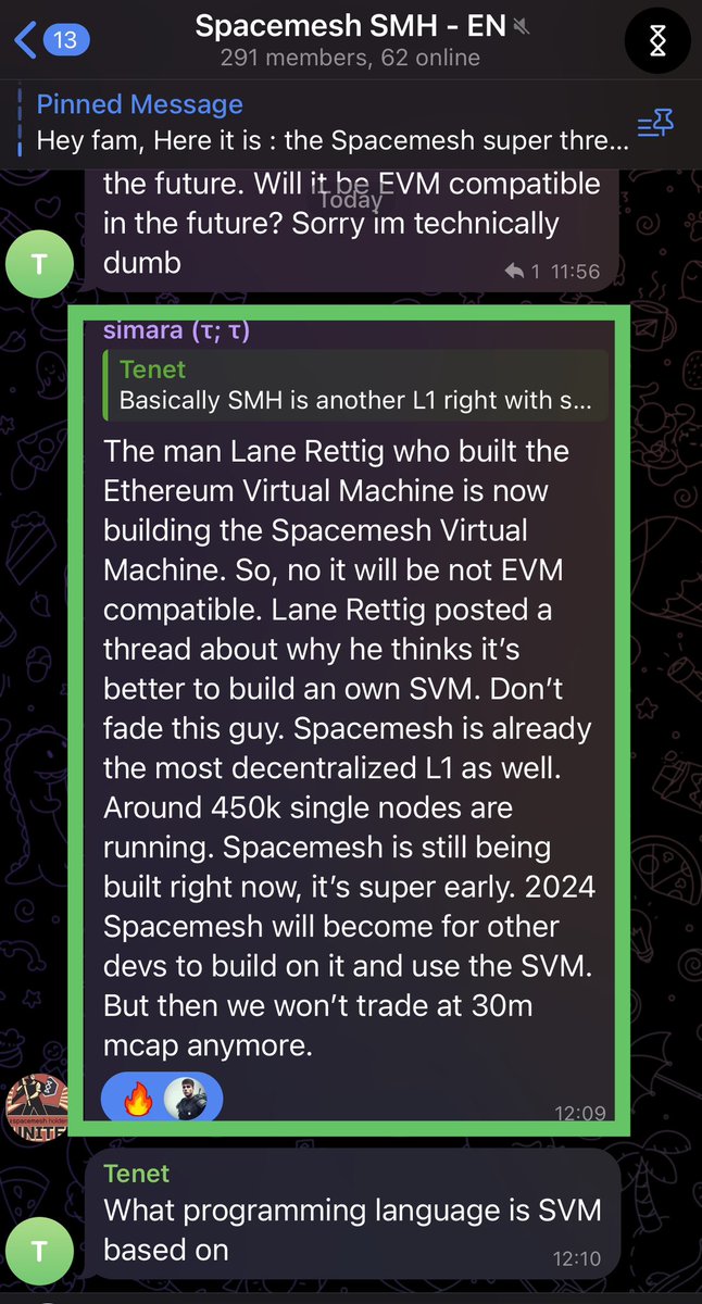 Altcoinist's tweet photo. "The man Lane Rettig who built the Ethereum Virtual Machine is now building the Spacemesh Virtual Machine" 

Imagine buying $ETH sub 30m mcap

$SMH #ALPHA https://t.co/wnREDVStA1