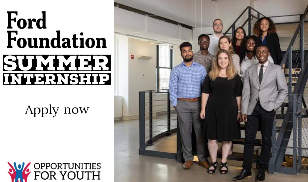 opportunitiesfy's tweet photo. π Ford Foundation Summer Internship 2024 π
June 3 - August 9, 2024. Hybrid work: 3 in office, 2 remote. β° 35hrs/week.
β³ Apply by Jan 26, 2024, 11:59 pm!
More info: https://t.co/sTivKewGv1
π #FordInternship #ApplyNow #SocialJustice #Summer2024 π https://t.co/vK4x7Rp3HG