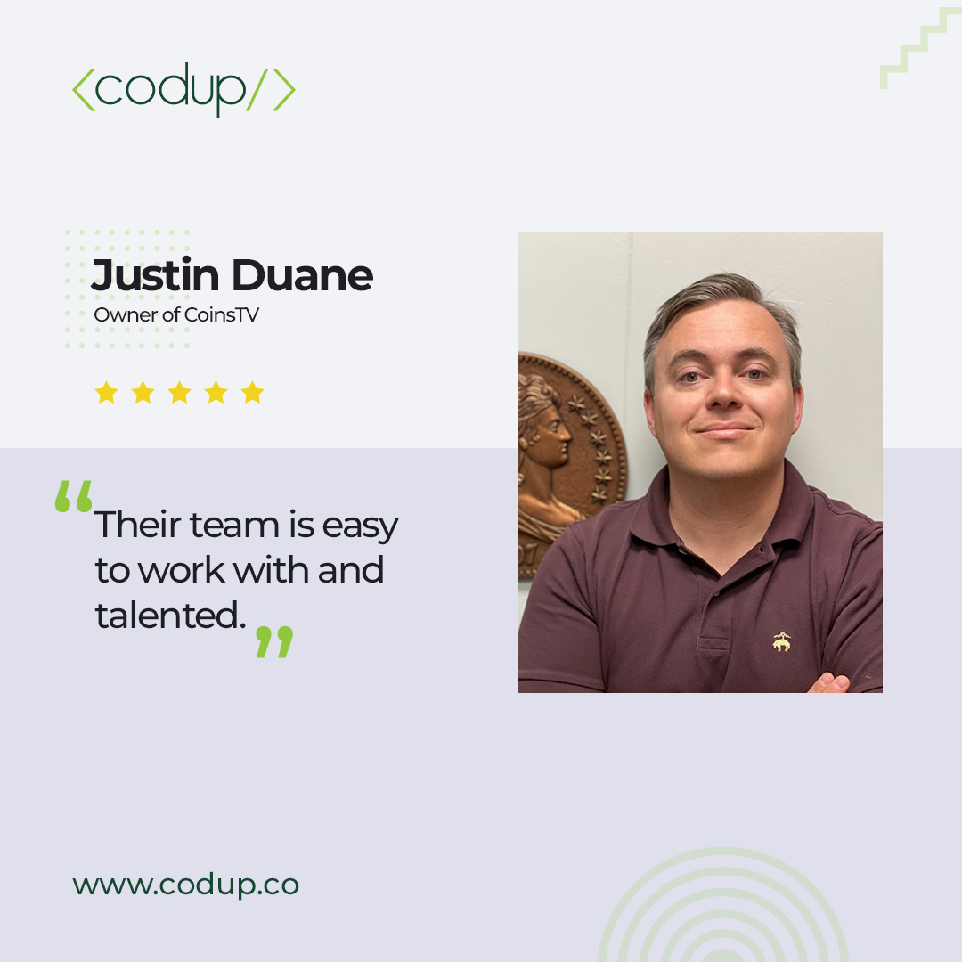 Justin Duane, Owner of CoinsTV! Here's what he had to say about Codup. CoinsTV experienced a surge in email signups, showcasing our commitment to quality and timely delivery.

Looking to achieve similar success?

Contact us: codup.co/contact-us/

#testimonial #codup