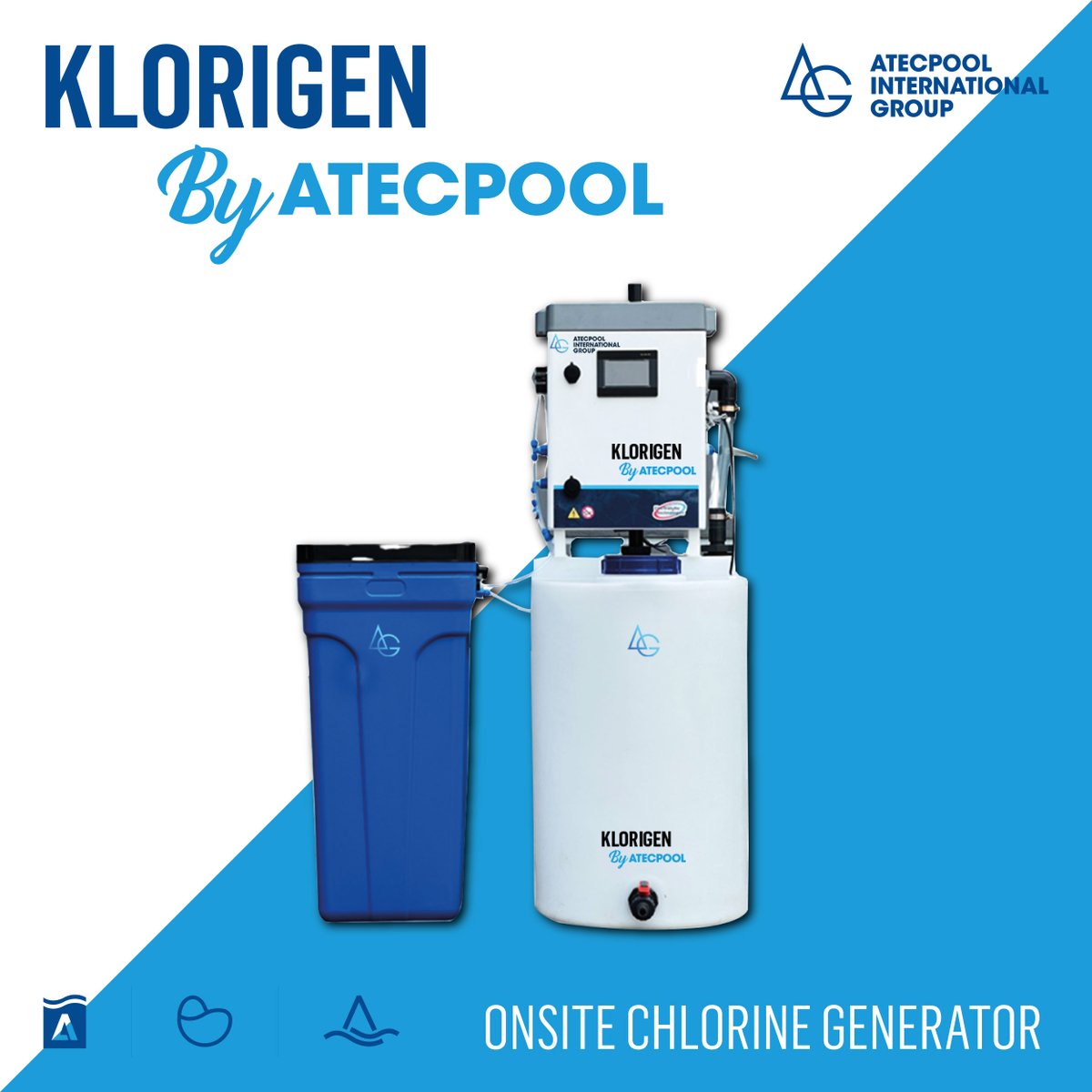 Atecpool_'s tweet image. Introducing the revolutionary On-site CL Generator Atecpool Klorigen, Made in the USA.
#Atecpool #Klorigen #SodiumHypochlorite #PoolDisinfectant #MadeinUSA #TechnologicalAdvancement #chlorinegenerator #atlanticpoolsandfountains #onsitechlorinegenerator