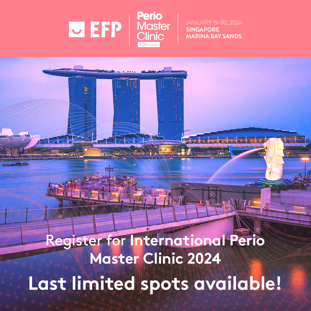 PerioEurope's tweet photo. Limited spots, unlimited insights! Secure your place at International Perio Master Clinic 2024 before it's too late. Now is the time to register so you don't miss the chance to learn, network, and thrive in Singapore! #EFPerio #PerioMasterClinic #IPMC2024
https://t.co/zwDpM63dKy https://t.co/JC7zRuTIfn