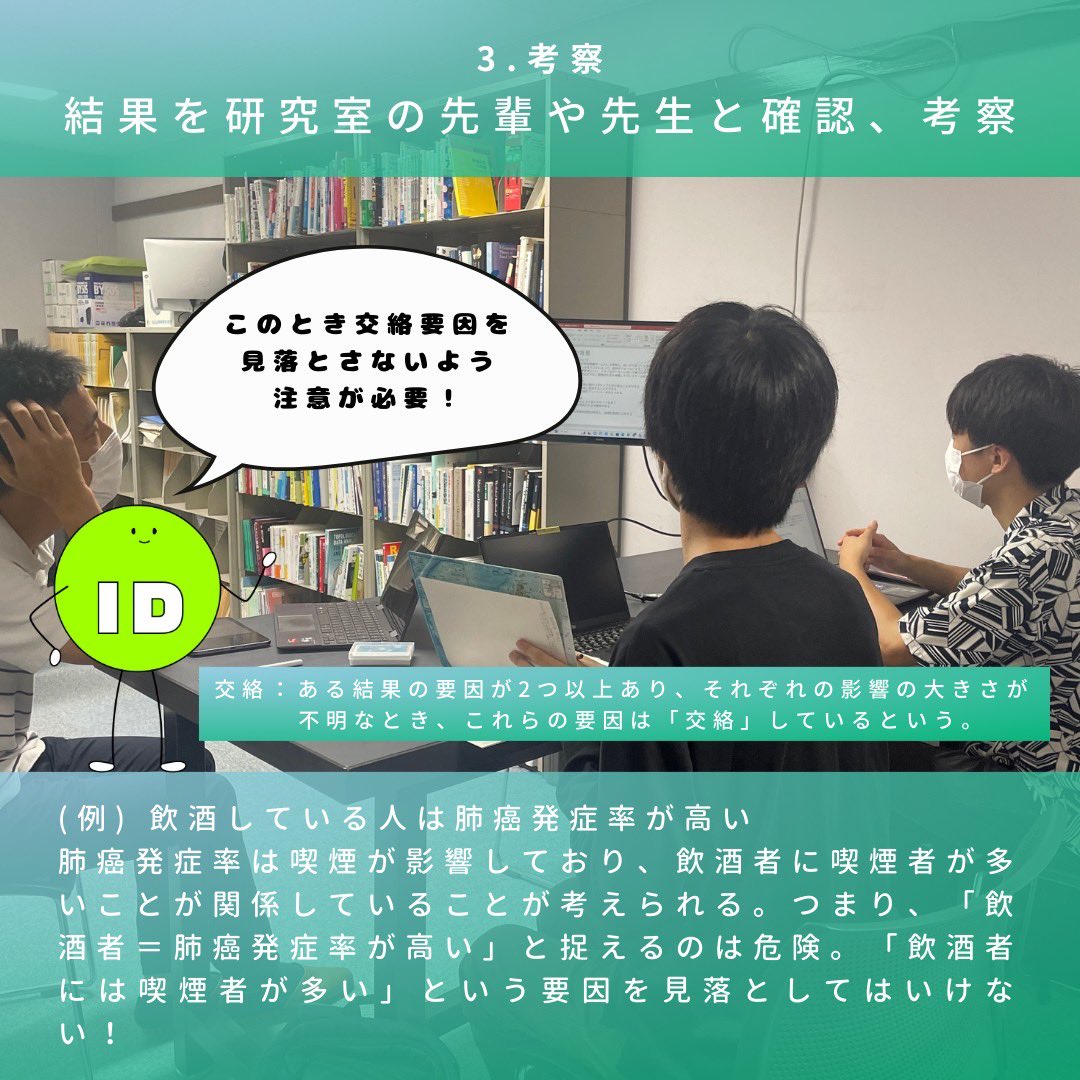 id_kyushu's tweet photo. 解析結果を見ながら先生や先輩方と議論を深め、考察していきます。

#卒業研究#ゼミ#研究室#実験#共同研究#人にやさしい#人間工学 https://t.co/fezwBdYaE2