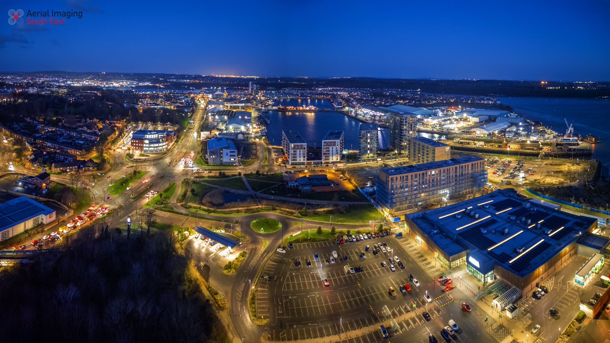 Early morning docks. A couple of days ago I was filming the waste collection vehicles leaving their depot. When the filming was done, I spun the drone round to see this. There is something special about the light just before sunrise! Great views of @asda and @KentPoliceMed