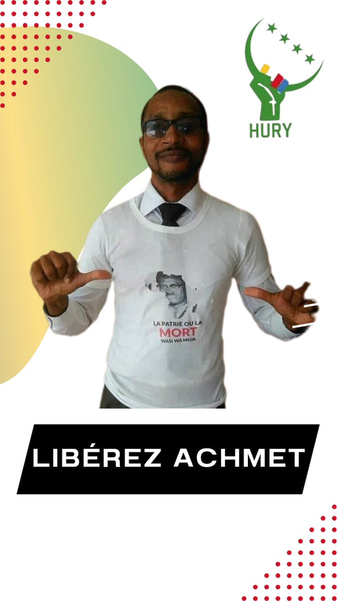 Hury_official's tweet photo. @AchmetSaid,depuis son enlèvement,est désormais détenu jusqu'à 15 jours,sous une loi obscure votée par une bande qui torpille notre justice et marche sur notre constitution.C'est une réalité amère : 4 jours sans boire ni manger,aucun accès à sa famille,ses proches,ni avocat https://t.co/lRHqK01T7x