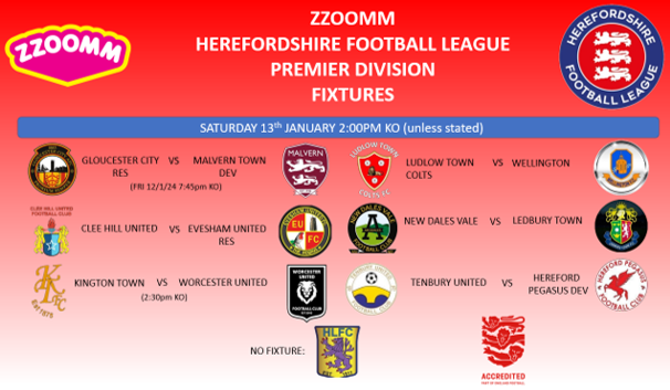 Big weekend in the @zzoommfullfibre Herefordshire Football League Premier Div as promotion chasers @NewDalesValeFC & @LedburyTown1893 battle it out.
4 other matches Saturday 👀👇while Gloucester host Malvern Town tonight, giving us an action packed weekend. ⚽️😀