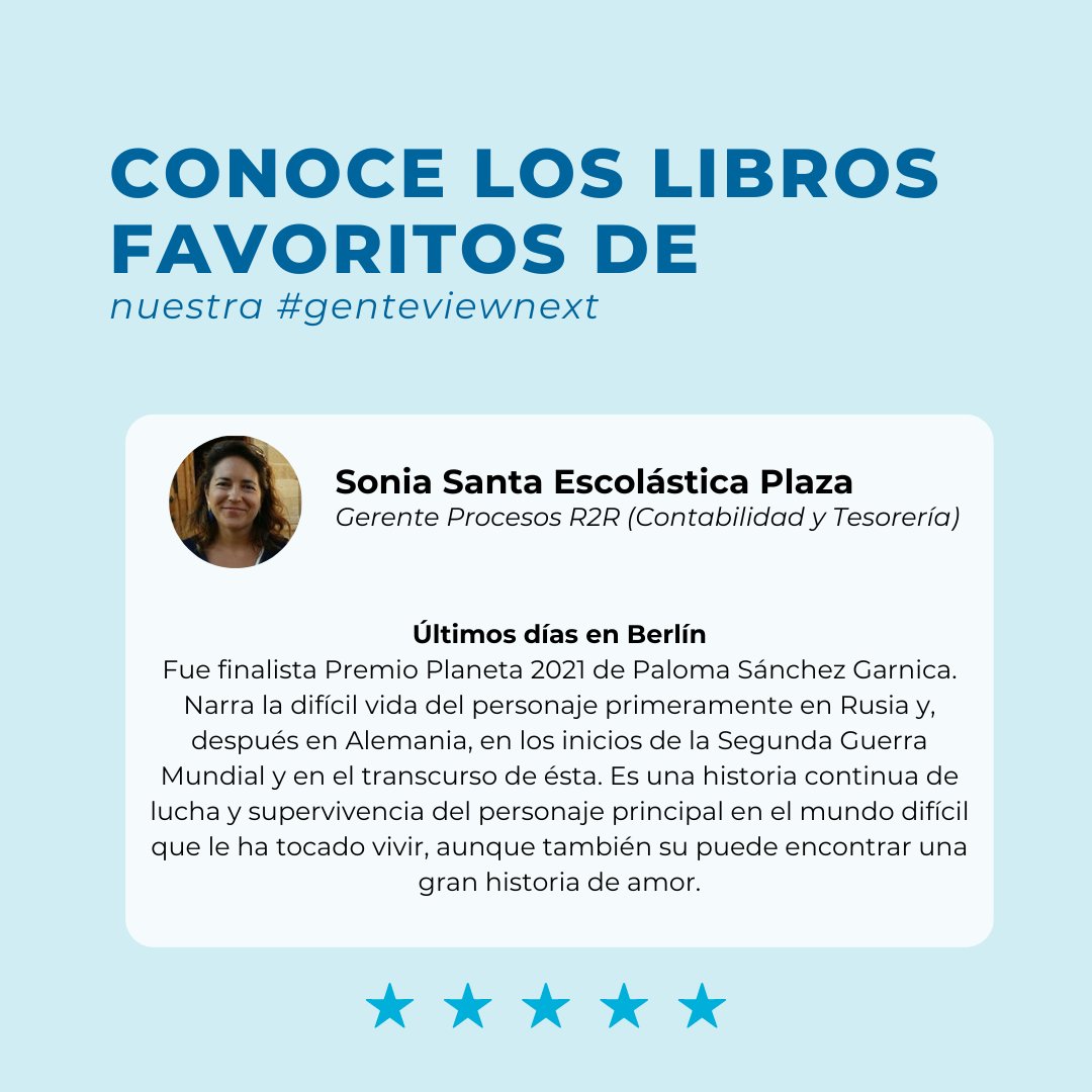 viewnext's tweet image. Volvemos con... Viernes de 𝙧𝙚𝙘𝙤𝙢𝙚𝙣𝙙𝙖𝙘𝙞𝙤𝙣𝙚𝙨! 👏😀

Nuestra #GenteViewnext nos recomiendan 𝙡𝙞𝙗𝙧𝙤𝙨 📚 traemos desde novelas intrigantes, historias de lucha y supervivencia, amor y cuentos

¿Qué hay mejor para comenzar el año? 💭💙

#RecomendacionesViewnext