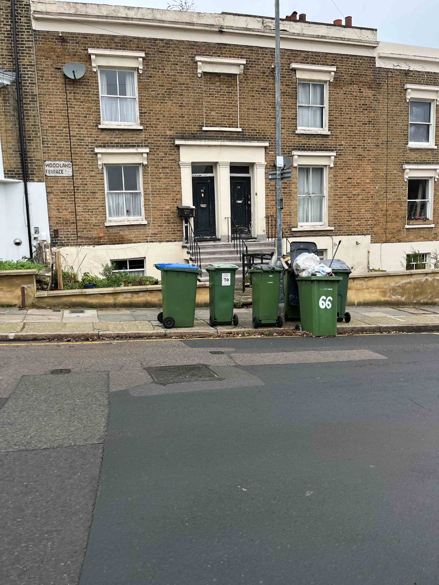 Hello <a href="/Royal_Greenwich/">Royal Borough of Greenwich</a> we're having problems with our black bins here on Woodland Terrace SE7 which now haven't been collected since 11 Dec (for the whole street). Multiple online reports and calls made to contact centre - could you chase please? Thank you.